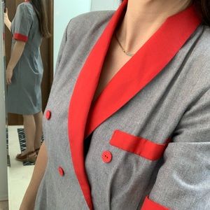 Vintage grey and red dress